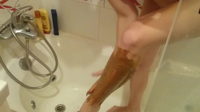 Brown wife - I use shit like shaving gel Scat Porn